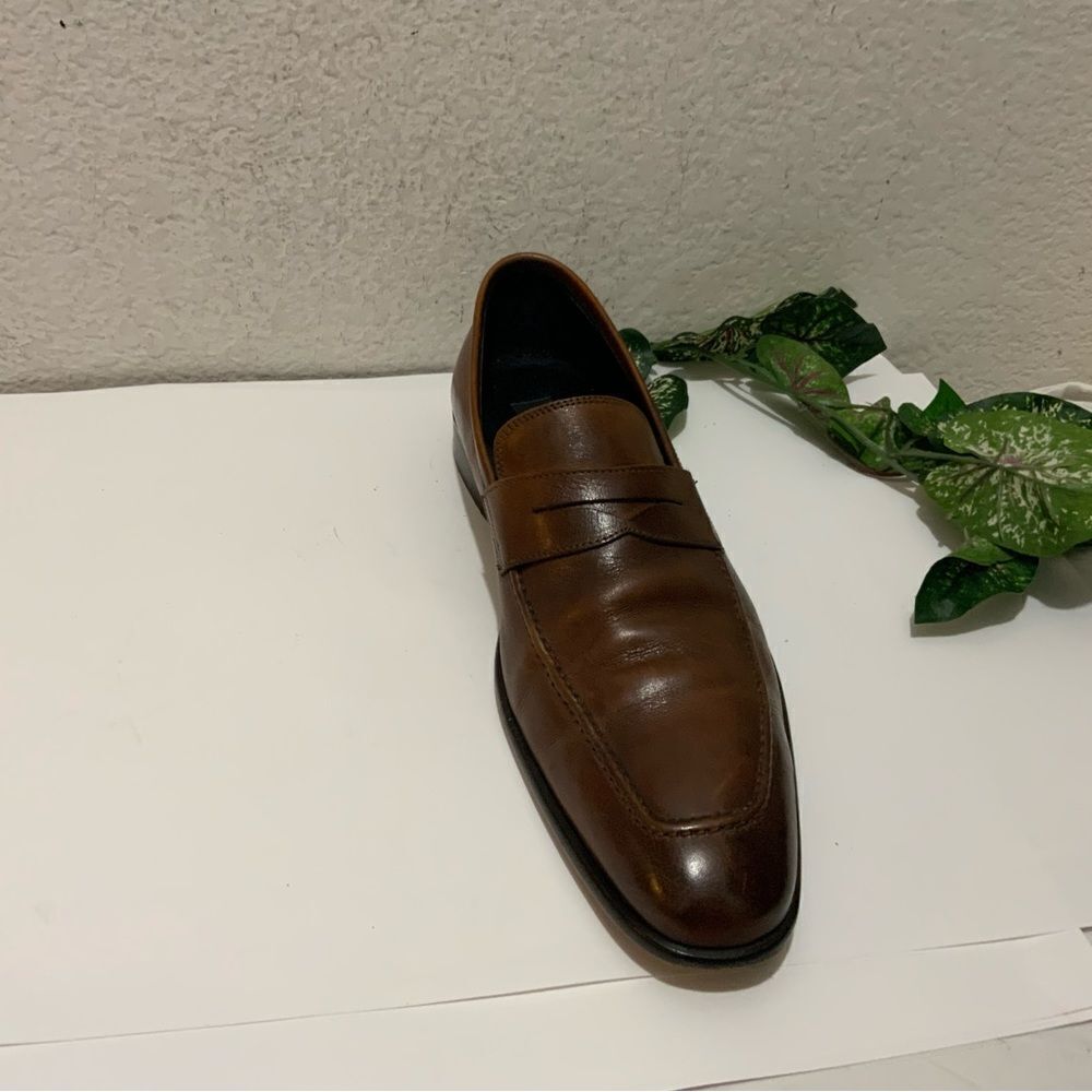 14Th & Union Mens Brown Leather Loafer Shoes Size 10.5M